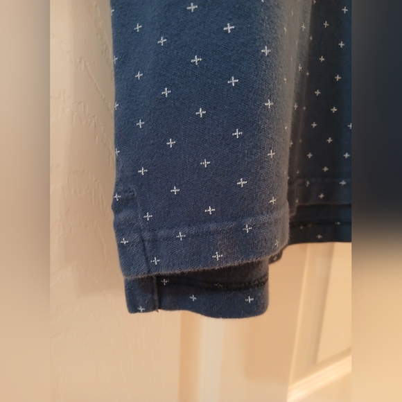 NOT FOR SALE A& F Stretch Polo Navy & white Cross pattern Size M - Picture 3 of 6